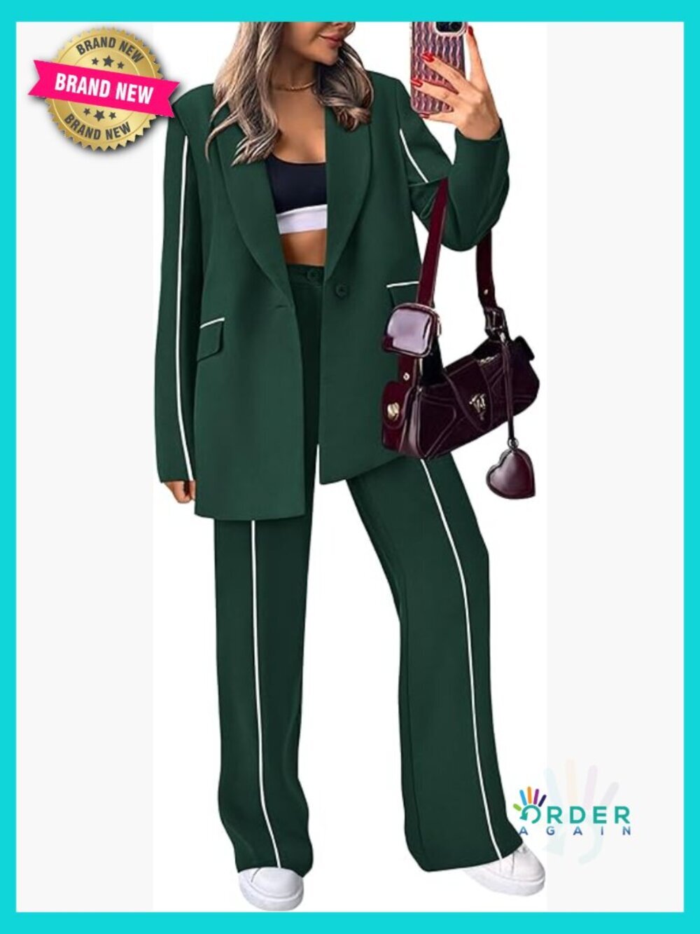 Oversized Blazer Wide Leg Pantsuit Set Business Casual 2 Piece Outfit
